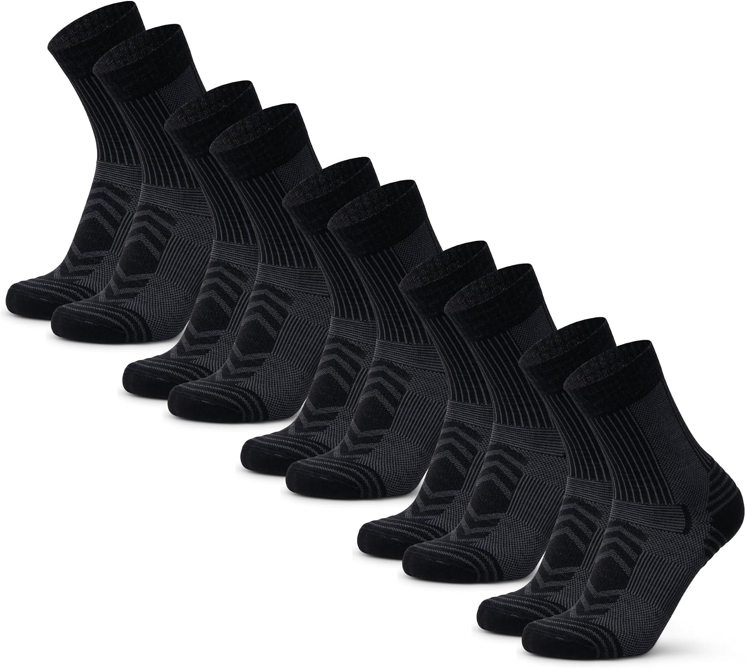 DANISH ENDURANCE Merino Wool Hiking Socks, Lightweight, 3 & 5-Pack