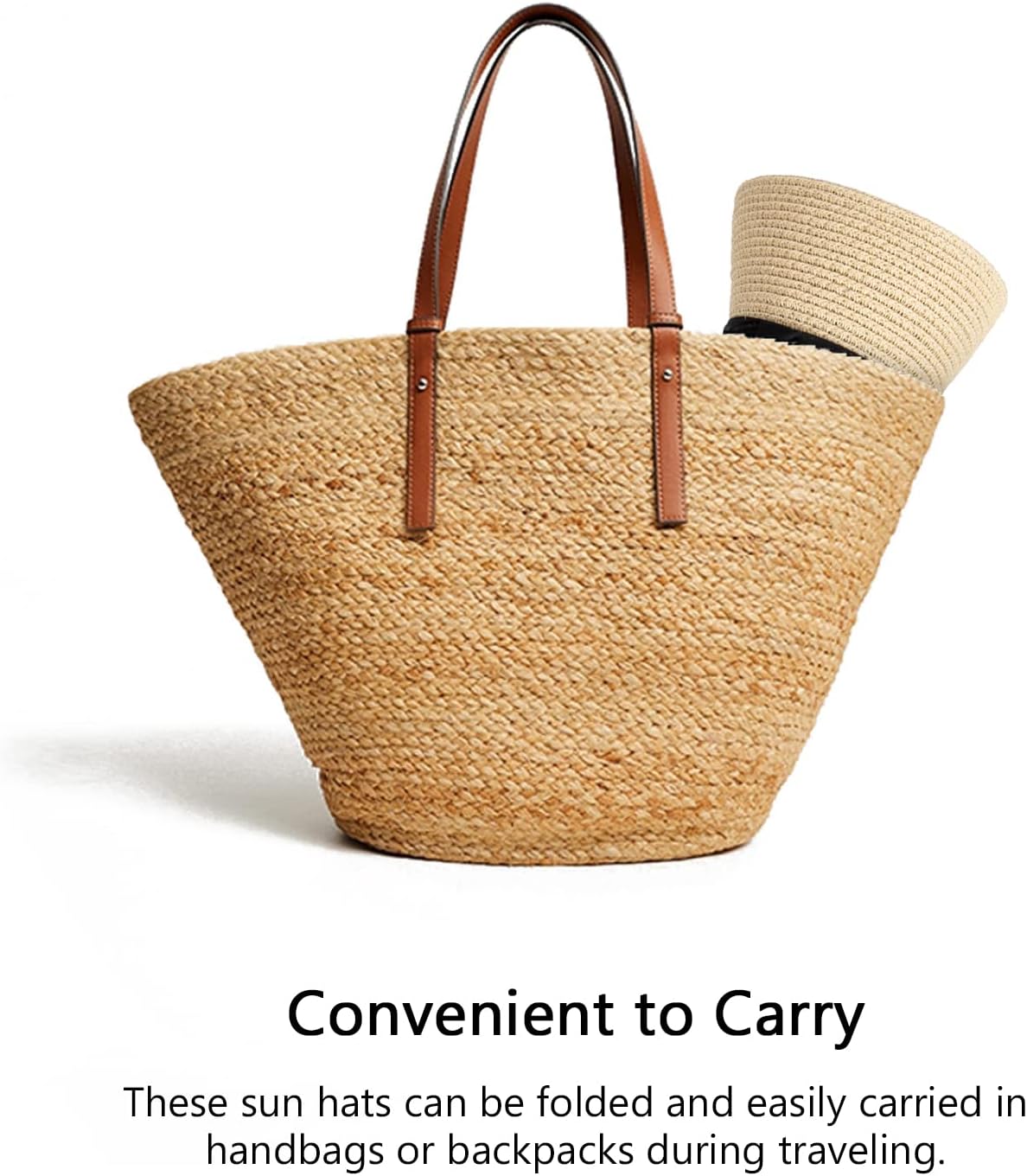 DRESHOW Women Straw Sun Hat Short Brim Panama Travel Fedora Beach Cap Roll up Summer Hat for Women Men UPF 50+