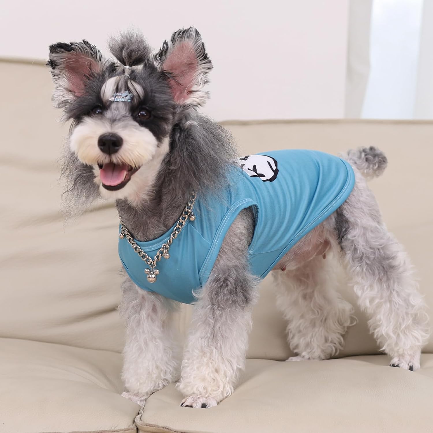 CuteBone Dog Shirts 2-Pack Soft Pet Clothes Breathable Summer Vest for Small Puppy and Stretchy Cat Apparel