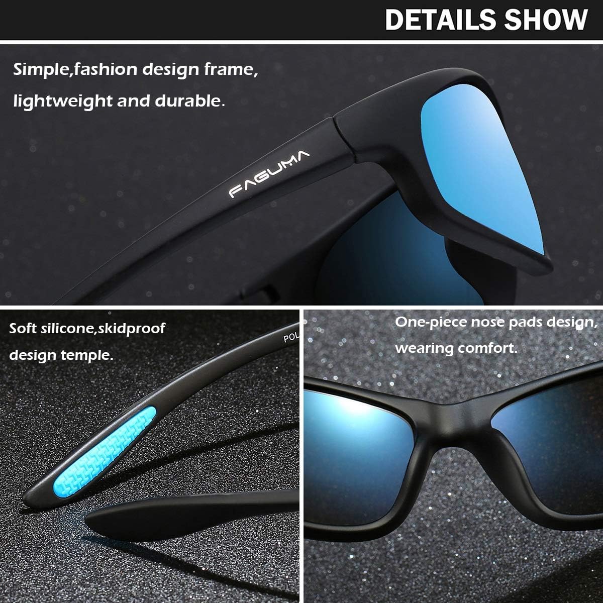 FAGUMA Polarized Sports Sunglasses For Men UV400 Protection