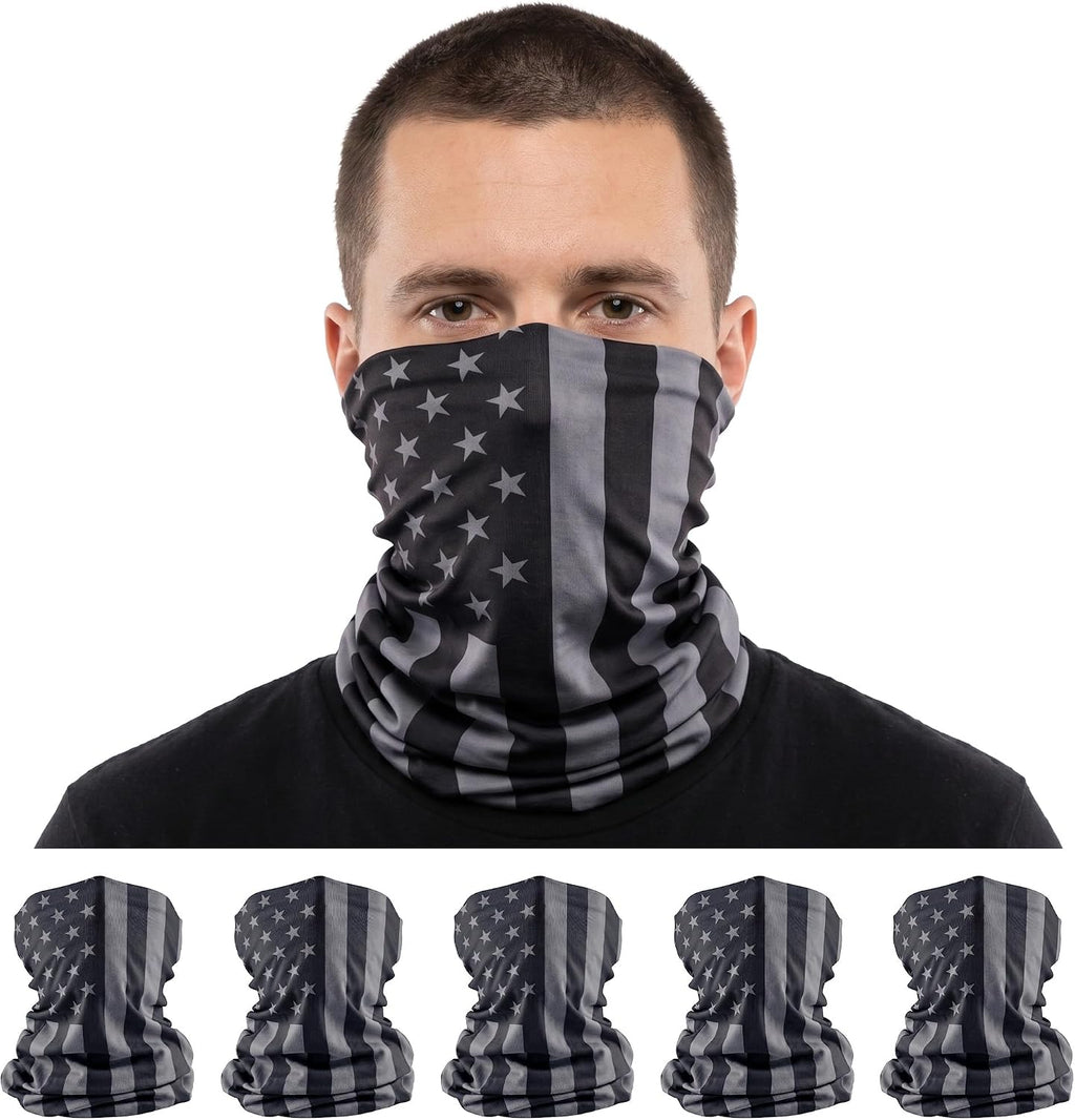 S A Soul of Adventure 5-Pack UV Face Shield | UV 30+ Multipurpose Neck Gaiter Balaclava for Adults | Multiple Color Packs
