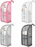 Standing Toiletry Bag,Portable Foldable Hanging Travel Organizer with Zipper and Loop,Mesh Large Capacity Cosmetic Waterproof Bag for Bathroom,Suitcase Packing,Toiletries,Makeup,Skincare (4PC)