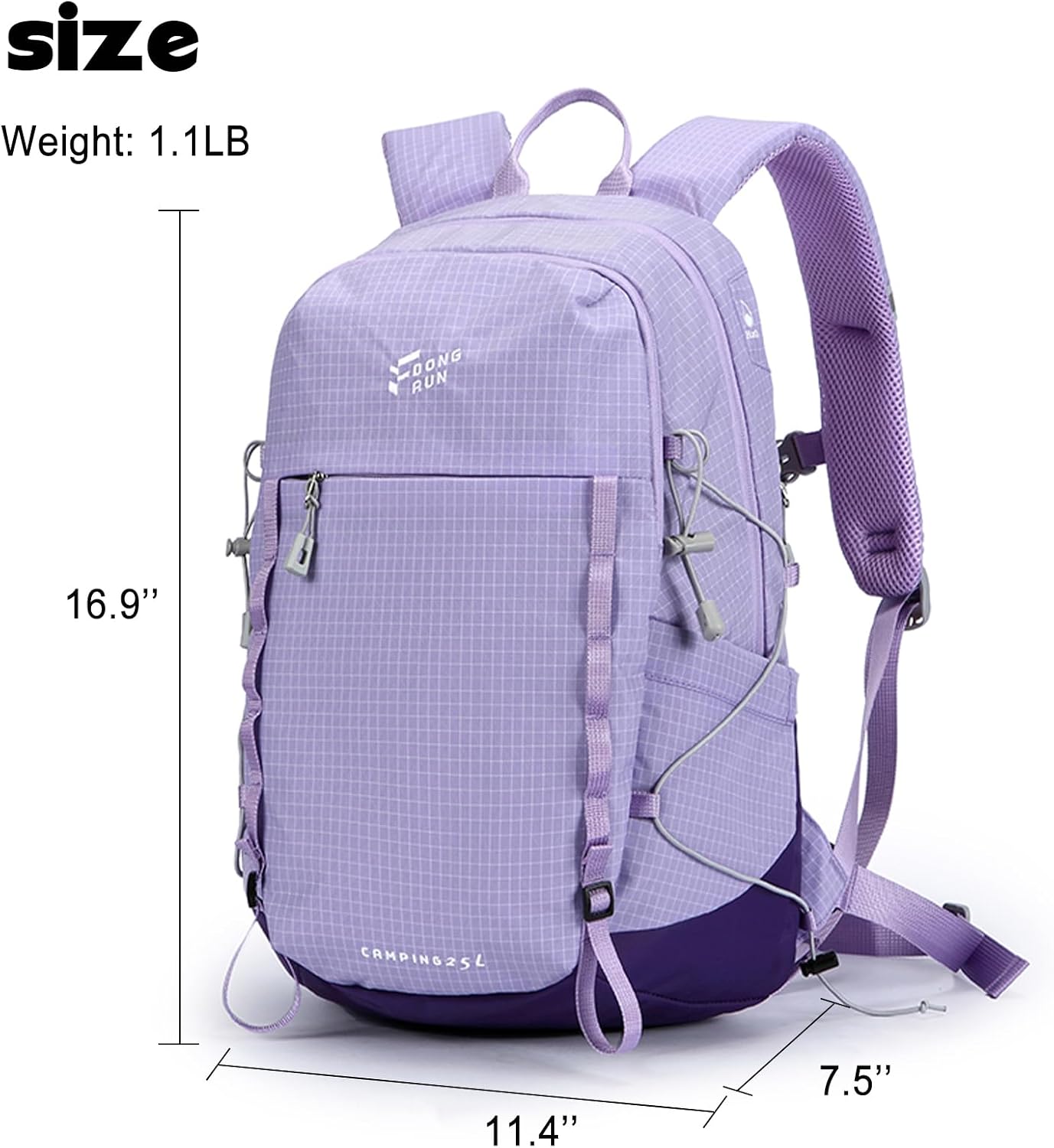 Eslcorri 22L Light Hiking Backpack Daypack with Trekking Pole Holder - Pink