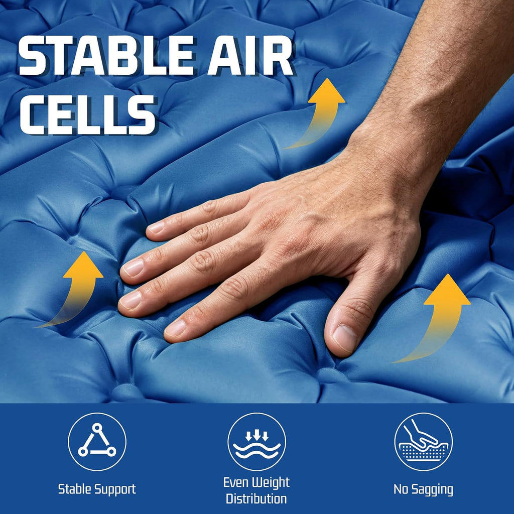 Double Sleeping Pad for Camping, 2 Person Air Mattress