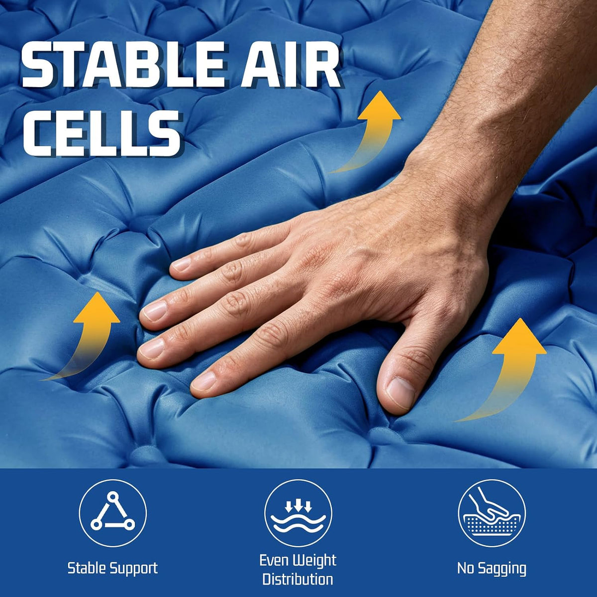 Double Sleeping Pad for Camping, 2 Person Air Mattress
