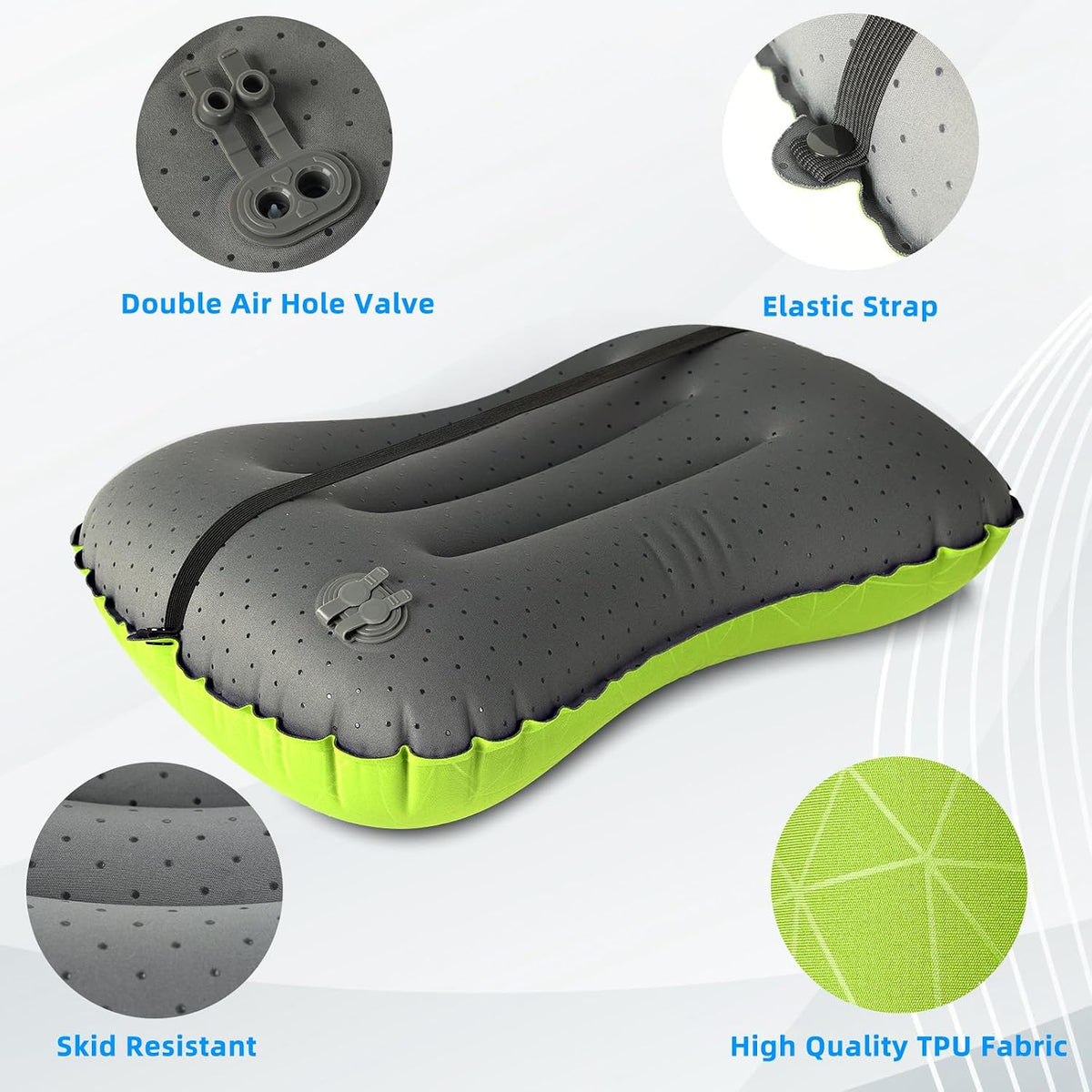 Crisonky Camping Pillow,Ultralight Inflatable Travel Pillow for Backpacking