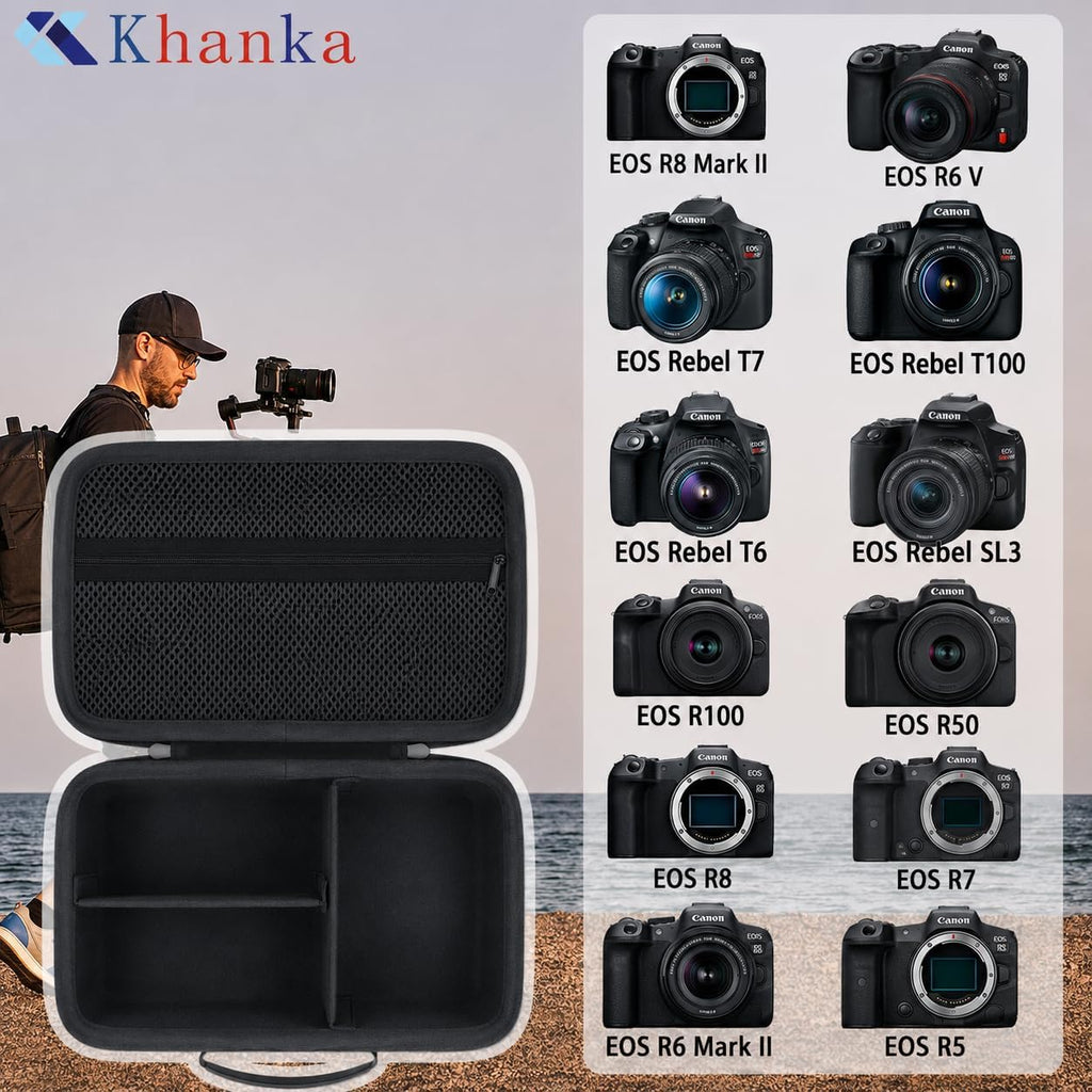 khanka Camera Case for Canon EOS R8 Mark II/Rebel R6V/T7/T100/T6/R50