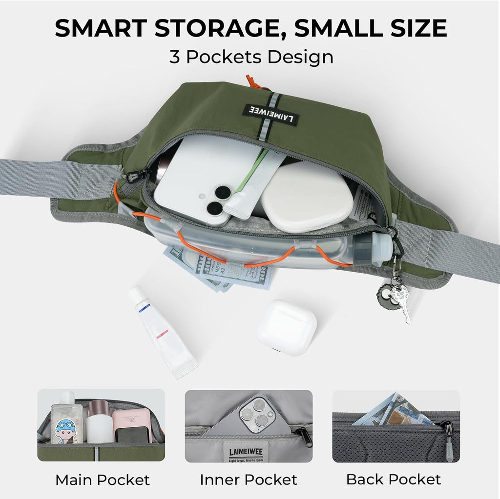 2L Fanny Pack for Women Men, Anti‑theft Waist Bag with RFID Blocking