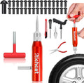 Richcat Tubeless Tire Puncture Repair Kit with Mushroom Plug, Repairs punctures and Flat Tires for Motorcycles, Cars, Trucks, ATVs and Tractors