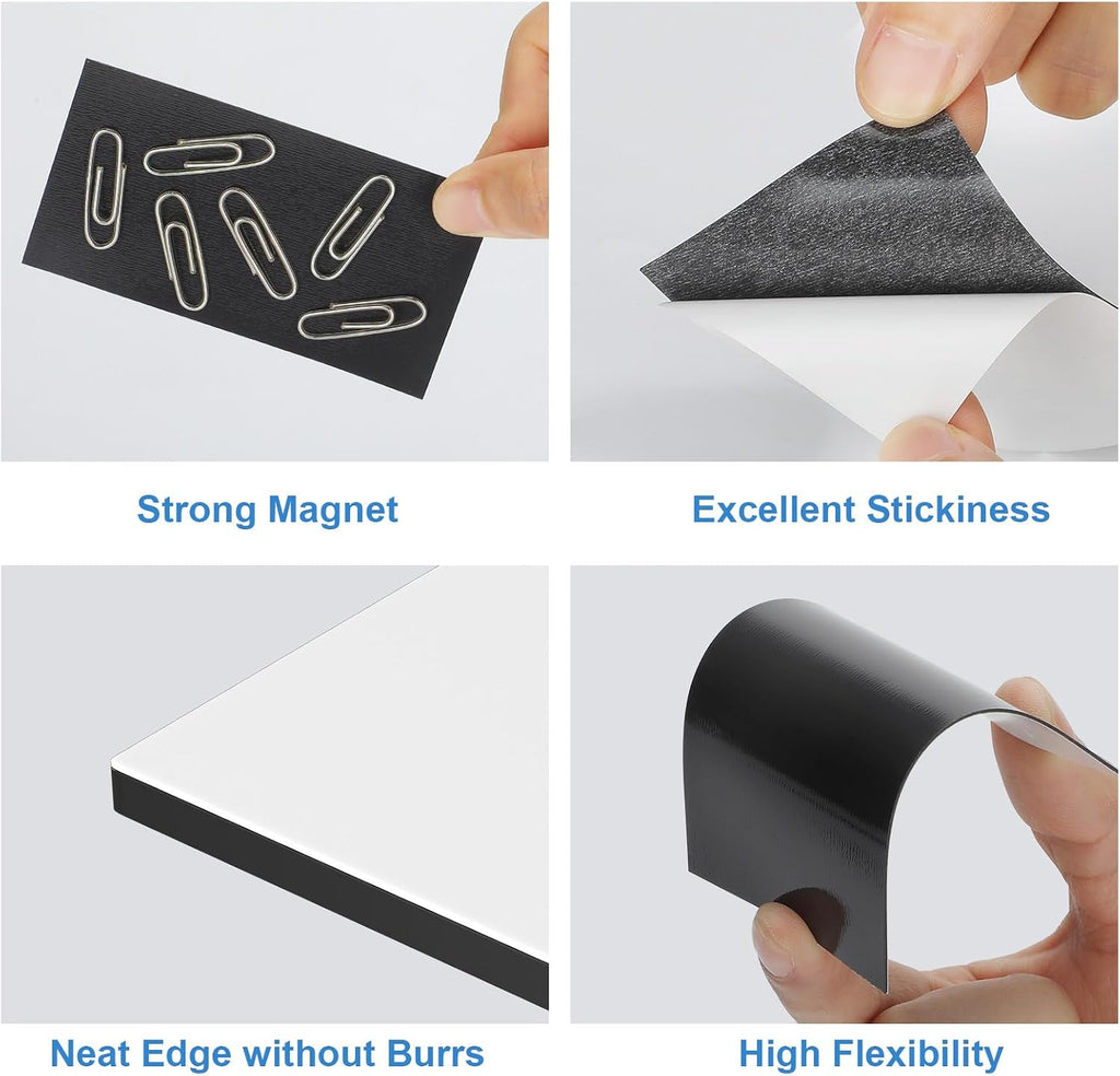 MaxGear 100 Pack Business Card Magnets Peel and Stick,Self Sticky Name Card