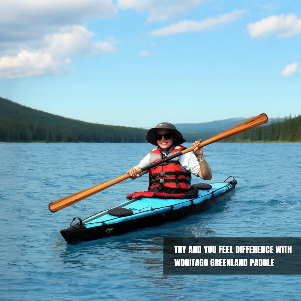 Wood Greenland Paddle, Traditional Wooden Kayak Paddle