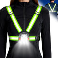 Running Lights for Runners, 500LM 1800mAh Rechargeable Running Light with 7 Modes & 45° Adjustable Beam, IPX4 Waterproof 360° Light up Gear, Reflective Vest for Night Walking/Jogging/Hiking