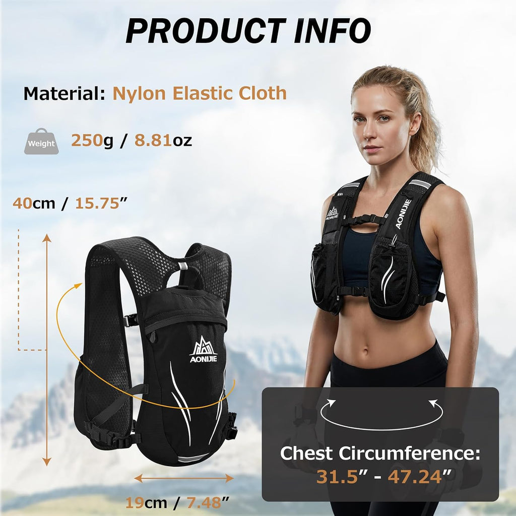 Azarxis Hydration Running Vest Backpack Pack 5L 5.5L for Women and Men Jogging Trail Race Marathon Cycling Hiking