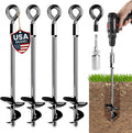 2pcs 15'' Ground Anchors Screw in Tent Stakes - Heavy Duty Earth Anchors