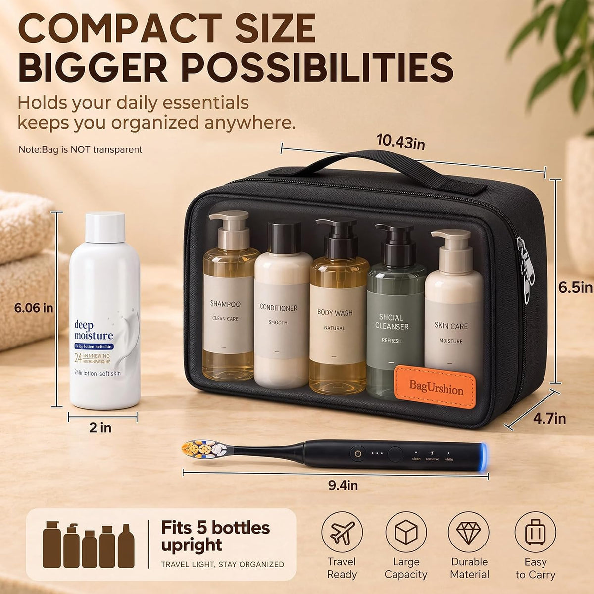 Birthday Gift for Men Dad Husband,Large Toiletry Bag for Men - Black Lining