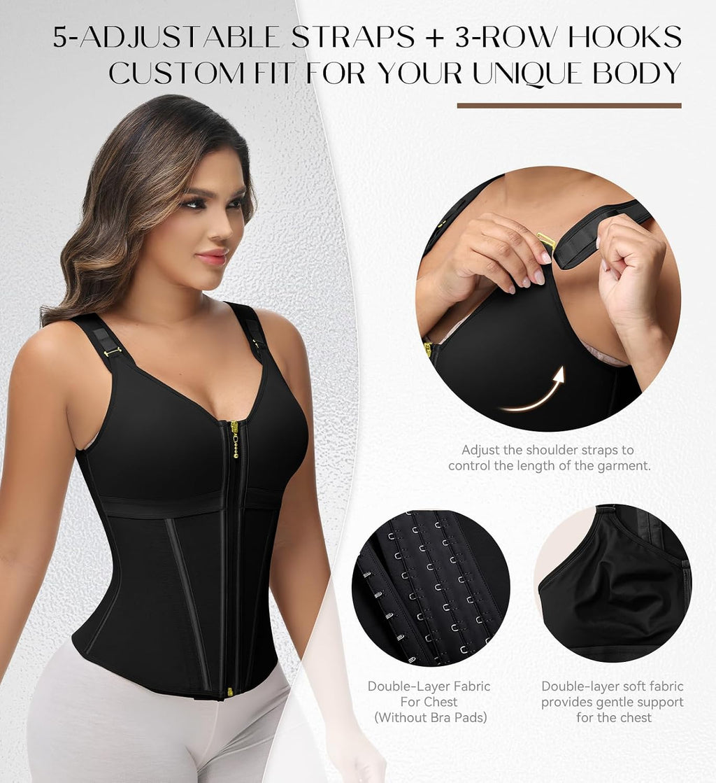 SHAPSHE Waist Trainer Corset for Women Tummy Control Body Shaper with Bra