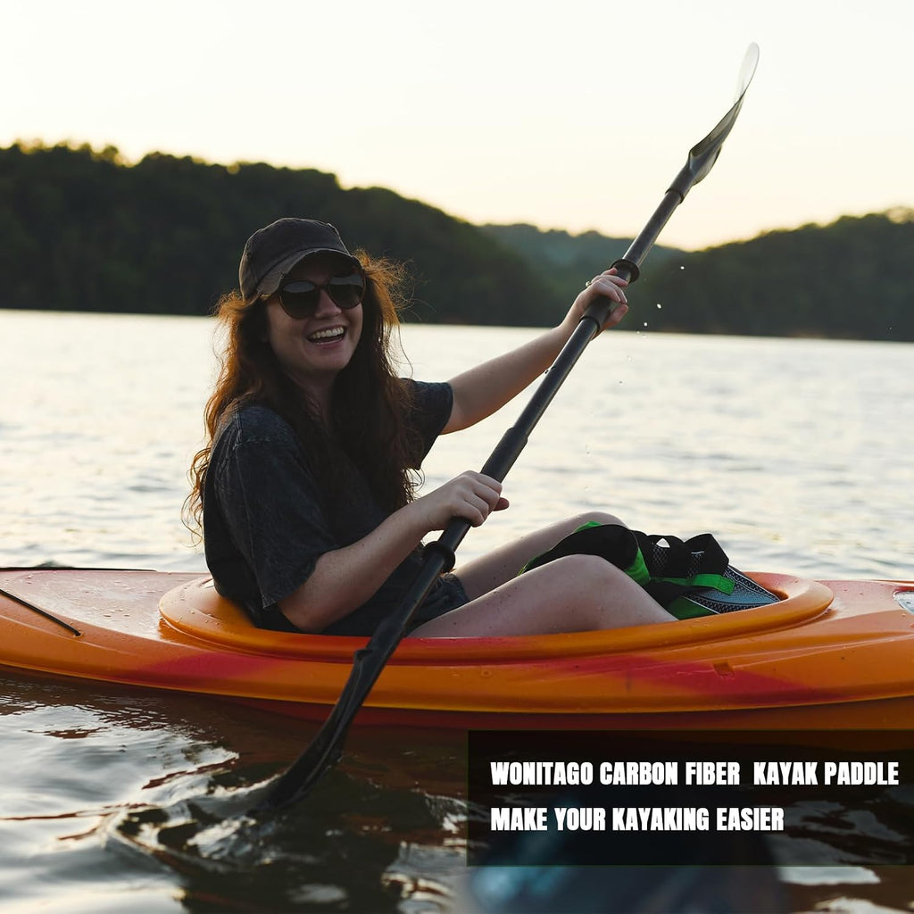 Adjustable Kayak Paddle with Carbon Fiber Shaft and Nylon Blade