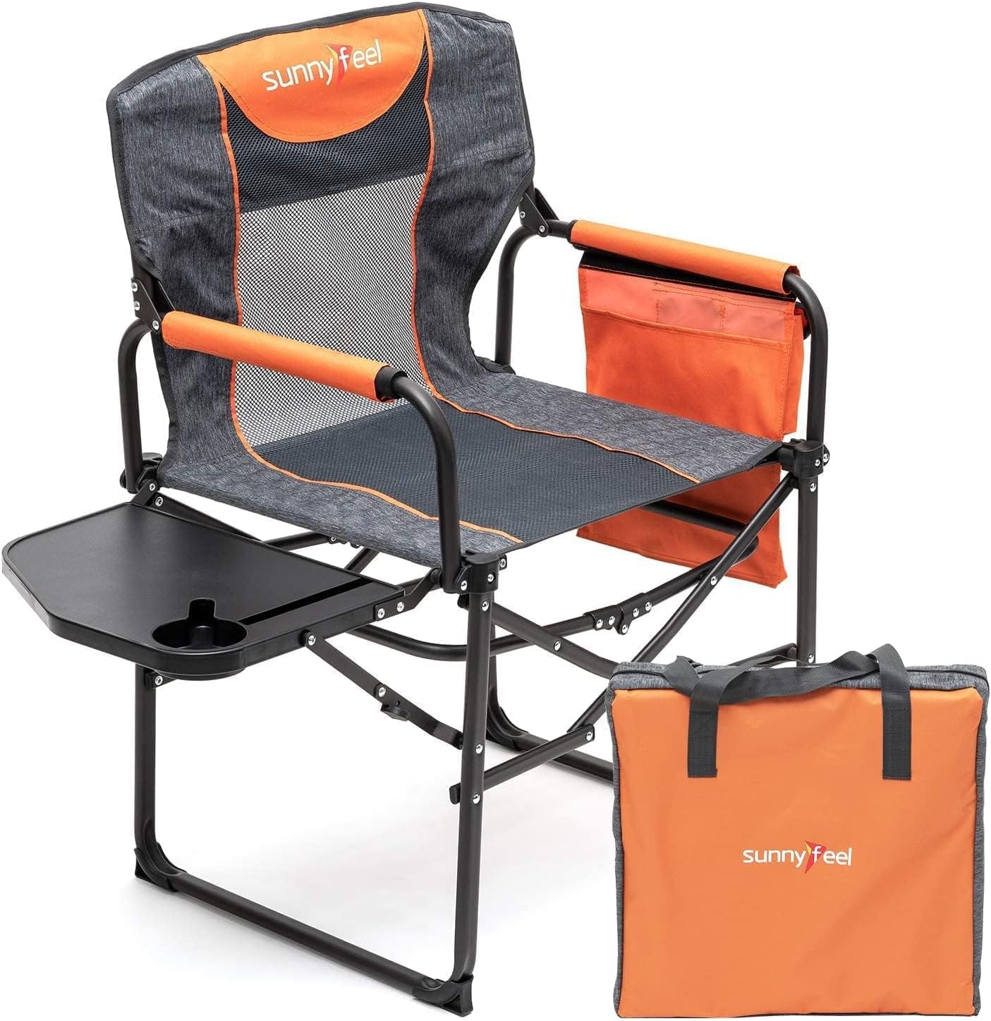 SUNNYFEEL Oversized Camping Chair Portable Directors Chairs with Side Table