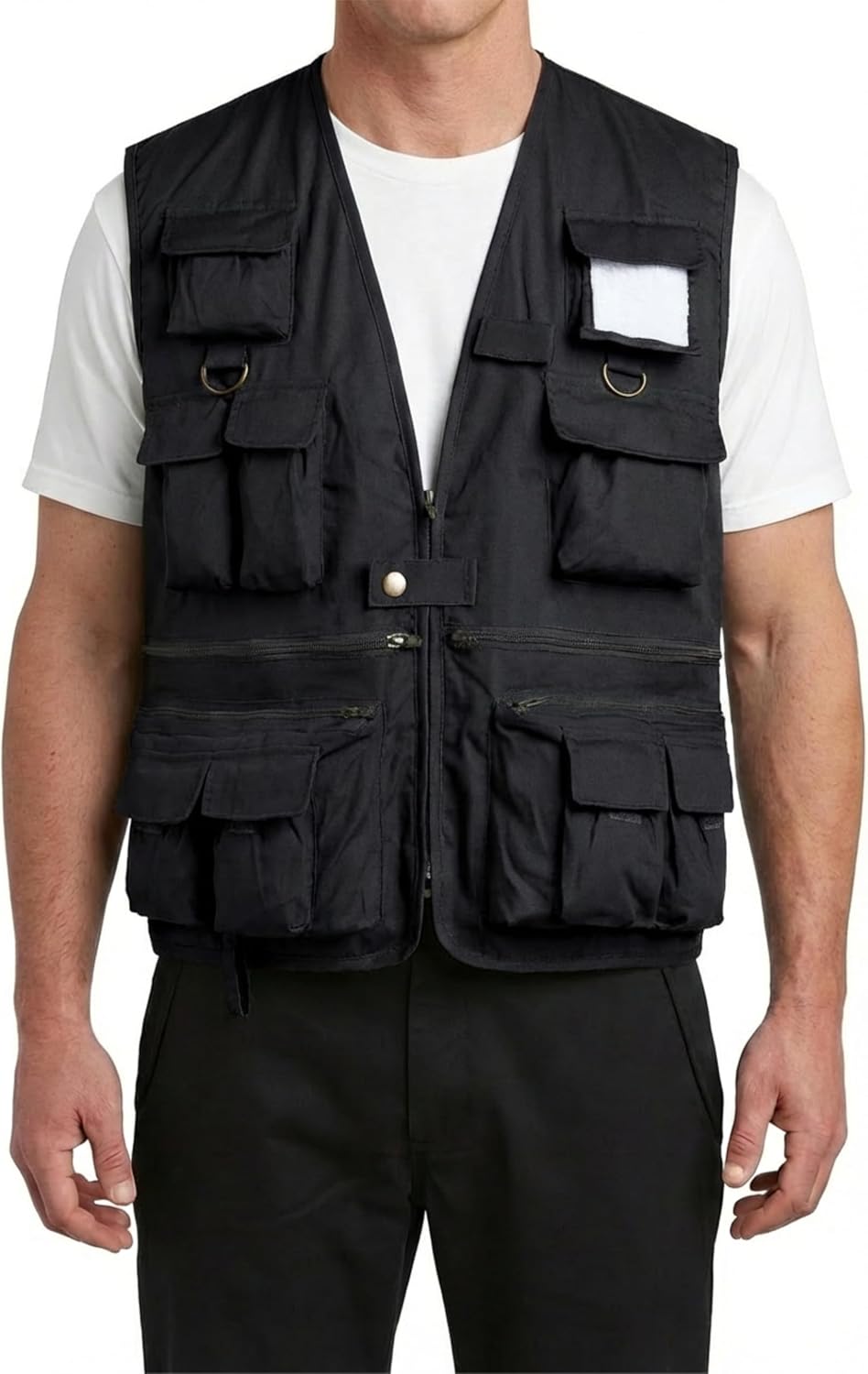 BACKBONE Men's Multi‑Pocket Travel Utility Vest, Outdoor Photography Safari Vest