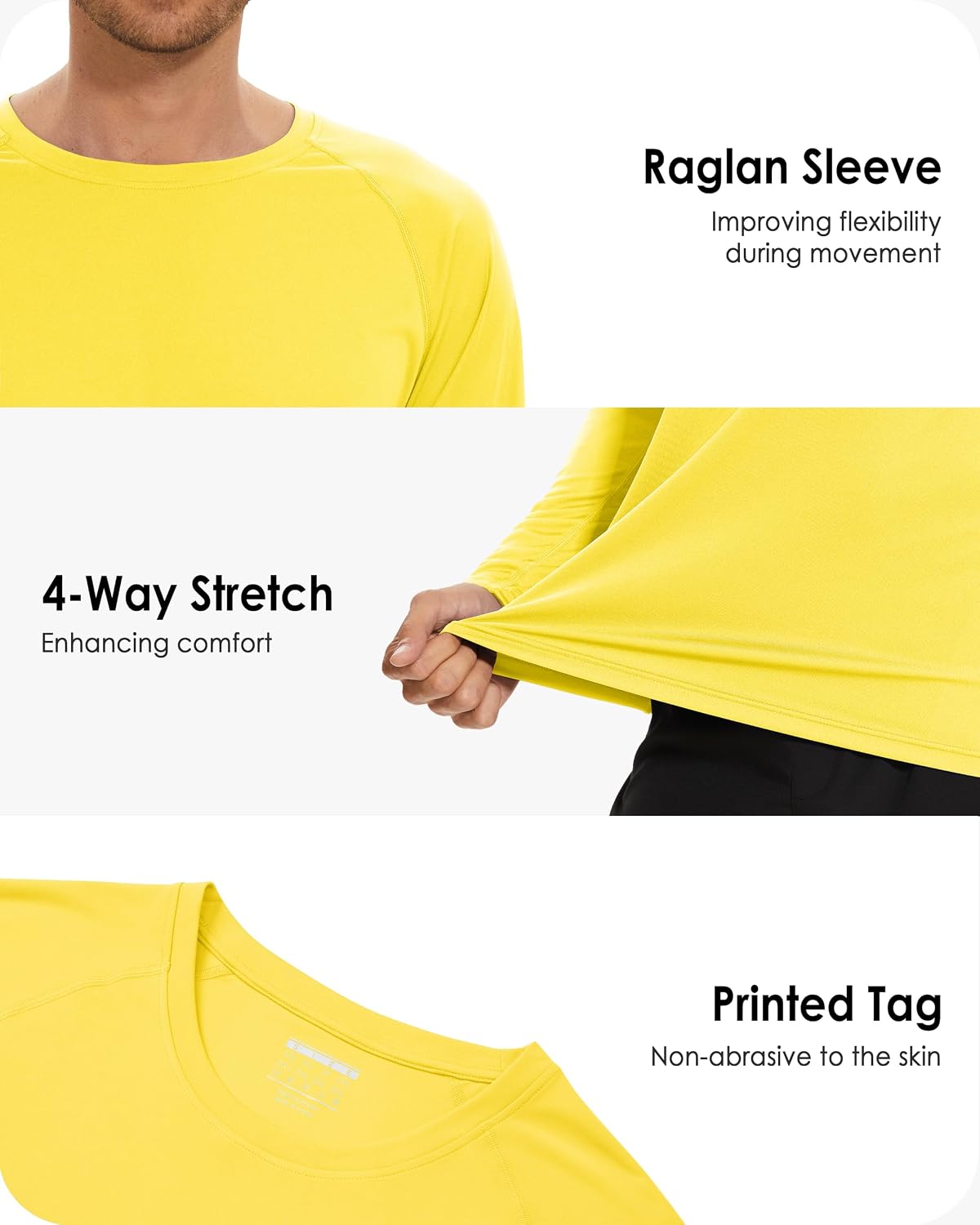 Boladeci Men's UPF 50+ Sun Protection UV SPF Shirts Long Sleeve Lightweight Quick Dry Swim T-Shirts Rash Guard