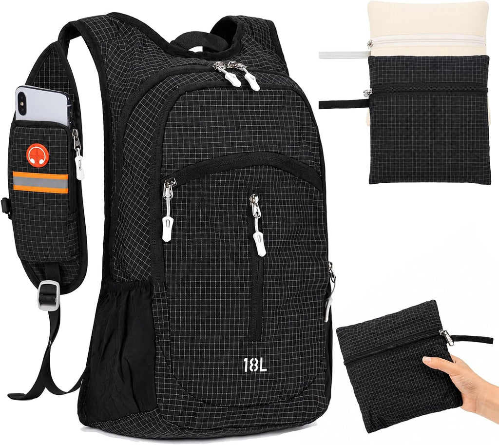 18L Packable Hiking Backpack Waterproof Lightweight Daypack for Women Men