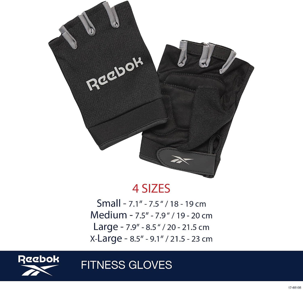 Reebok Classic Fingerless Gloves Lightweight Fitness & Weight Lifting Gloves for Training