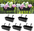 16 Inch Railing Planters Box Metal Hanging Flower Pot 5 Pcs