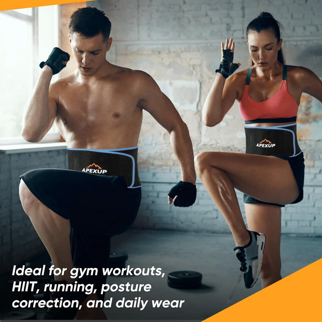 APEXUP Waist Trainer for Women Lower Belly Fat, Men Sweat Band, Stomach Wrap, Waist Trimmer with Removable Lumbar Support