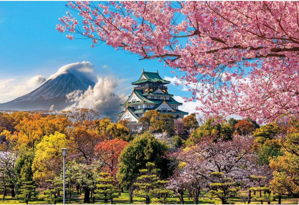 10x8ft Japan Scenery Photography Backdrop Japanese Style Building Garden Pink Cherry Asian Travel Themed Birthday Party Wedding Portrait Photo Studio Props Background Room Wallpaper