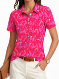 PINSPARK Womens Golf Shirt 4-Button UPF 50+ Quick Dry Collared Polo Shirts