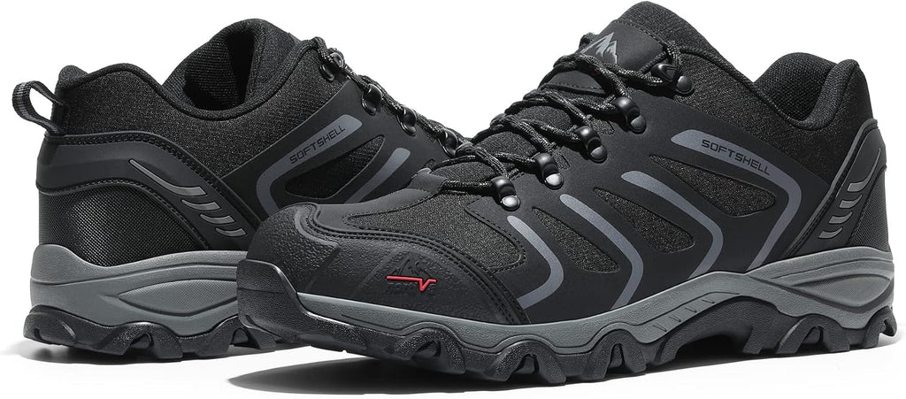 NORTIV 8 Men's Low Top Waterproof Hiking Shoes | Rubber Toe Cap, Slip-Resistant Outsole and Cushioned Comfort Provide Support for Hiking, Trekking and Outdoor Adventures