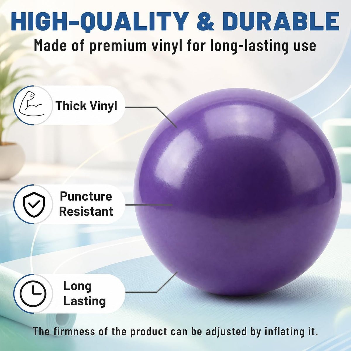 Seenelling 6 Pack Massage Exercise Balls for Myofascial Release, Inflatable Pilates Yoga Ball Set with Pump for Core Training, Fitness, Stretching, Classroom Activities