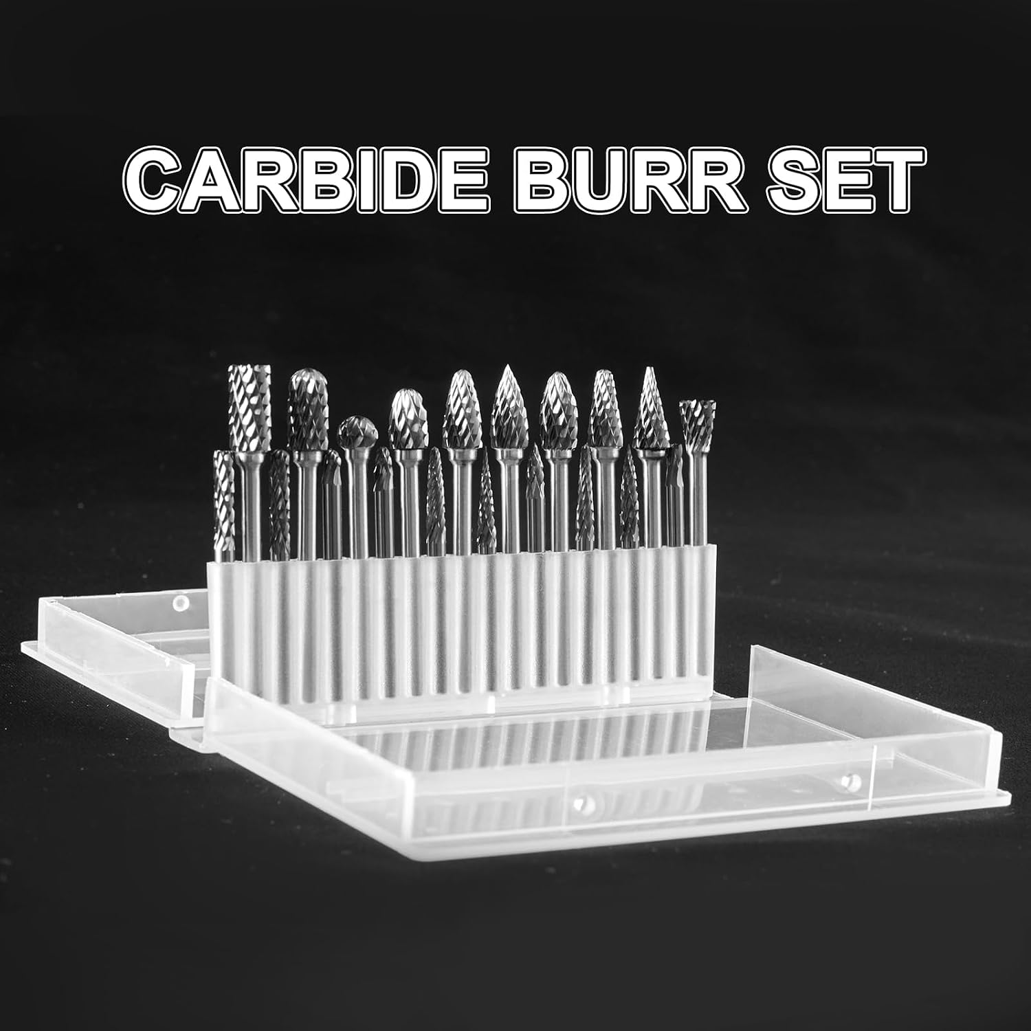 1/8"Shank Tungsten Carbide Burr Set,20PC Double Cut Die Grinder Rotary Tool