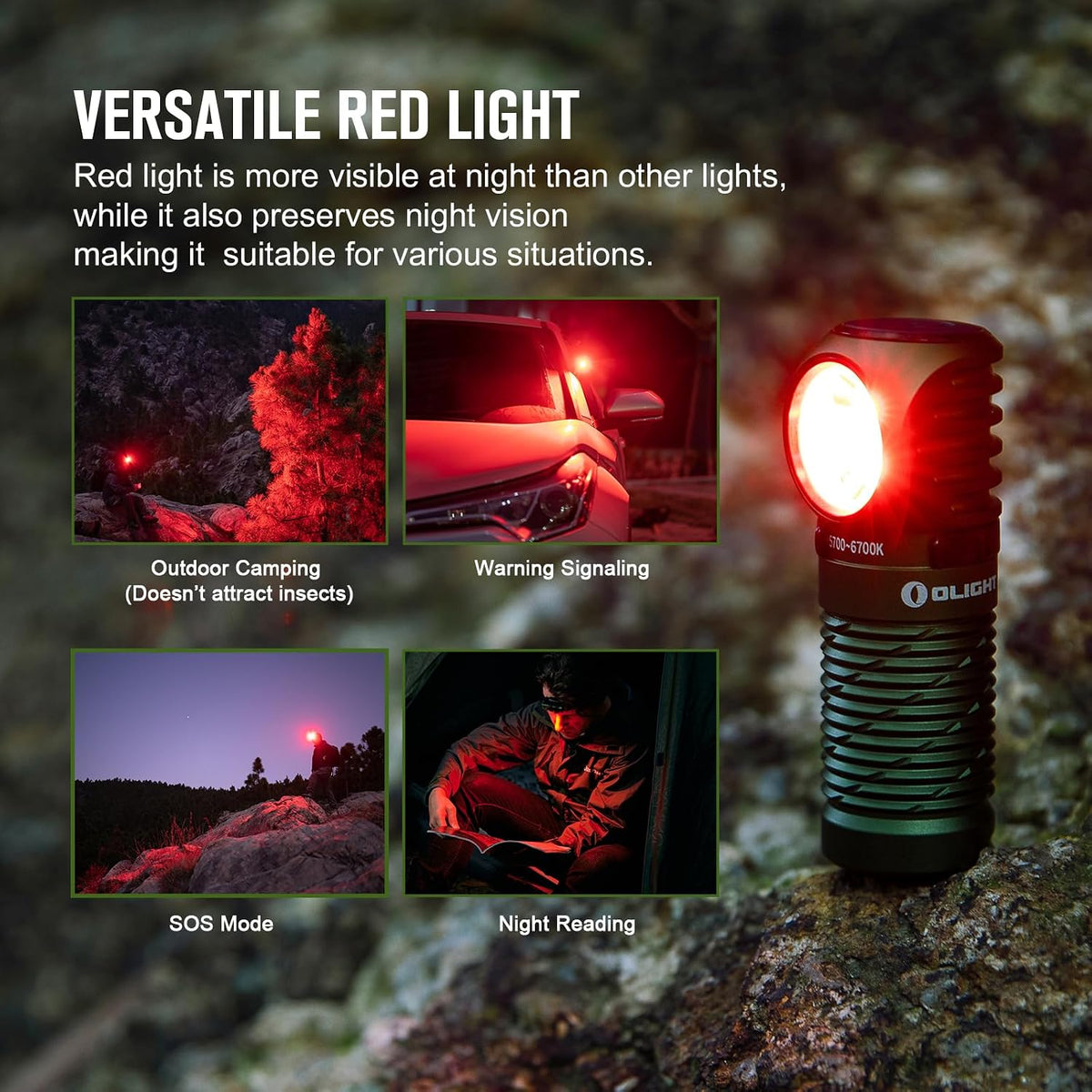 OLIGHT Perun 2 Mini Headlamp Rechargeable, 1100 Lumens, Red Light, OD Green