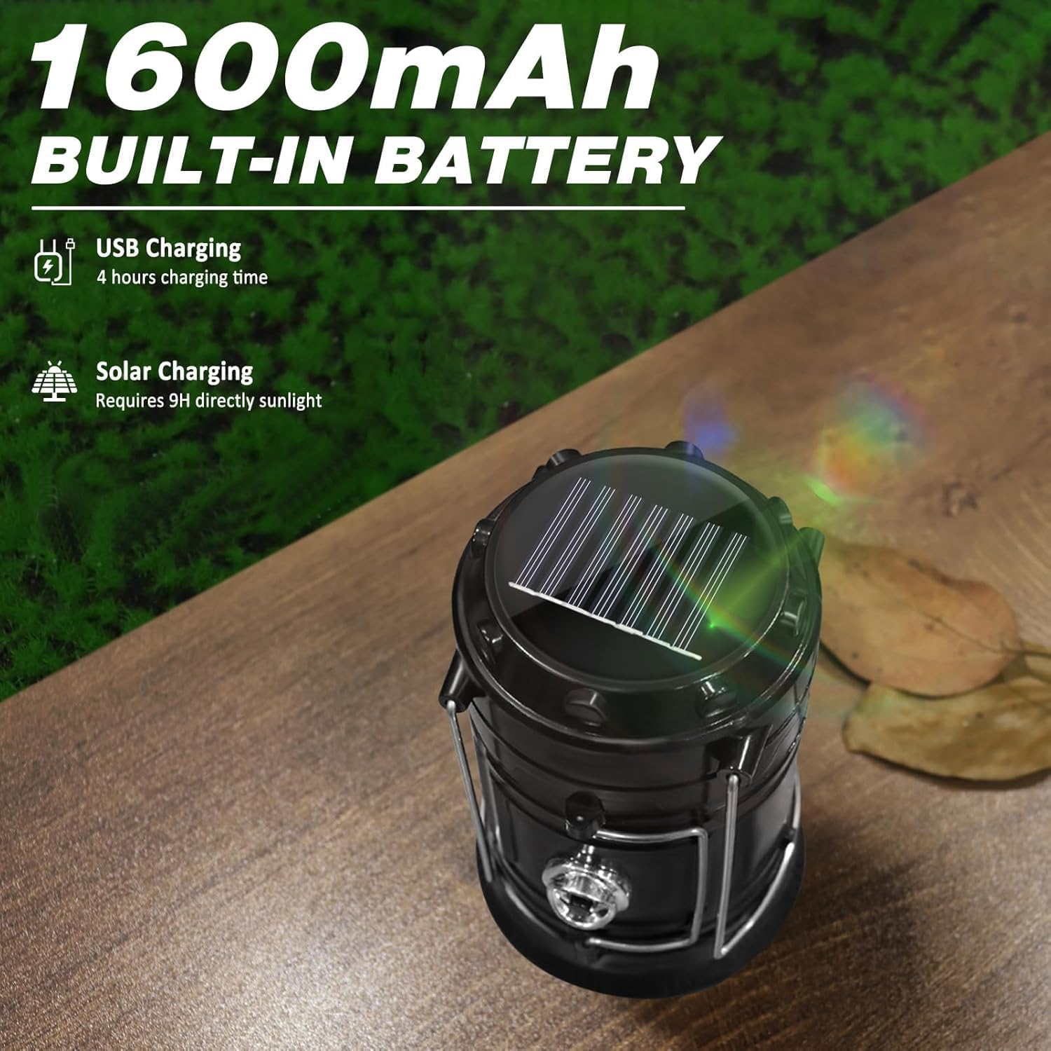 DIBMS 2-Pack Solar Camping Lantern, Collapsible Flashlight Emergency Lights