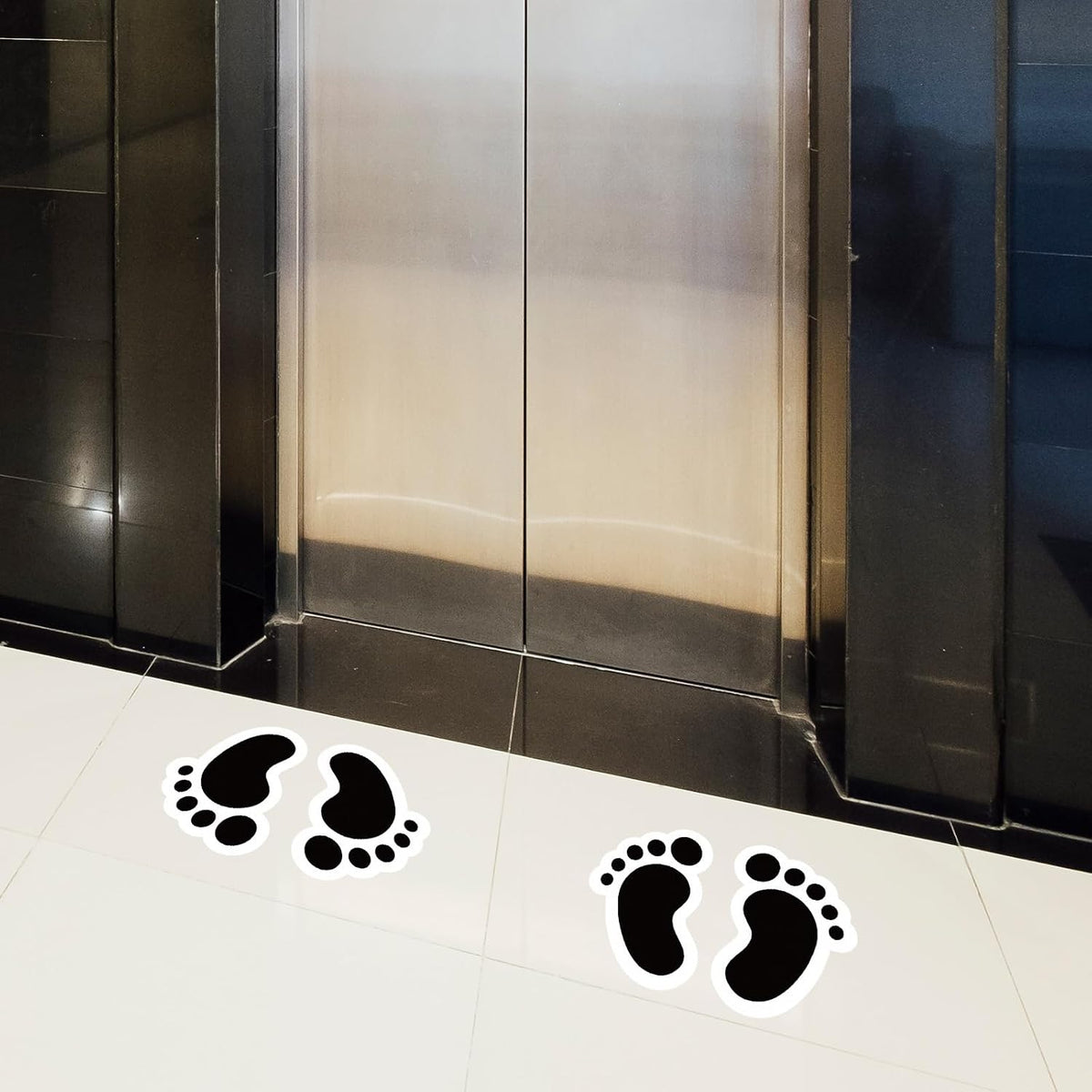 20 Pairs Black Footprint Stickers 4×6 in Classroom Floor Line Up