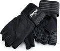 Spalding - Gym Gloves, Workout Gloves with Foam Padded Palm for Grip, Lightweight Breathable, One Size Fitness Training Gloves for Weightlifting Exercise (Black)