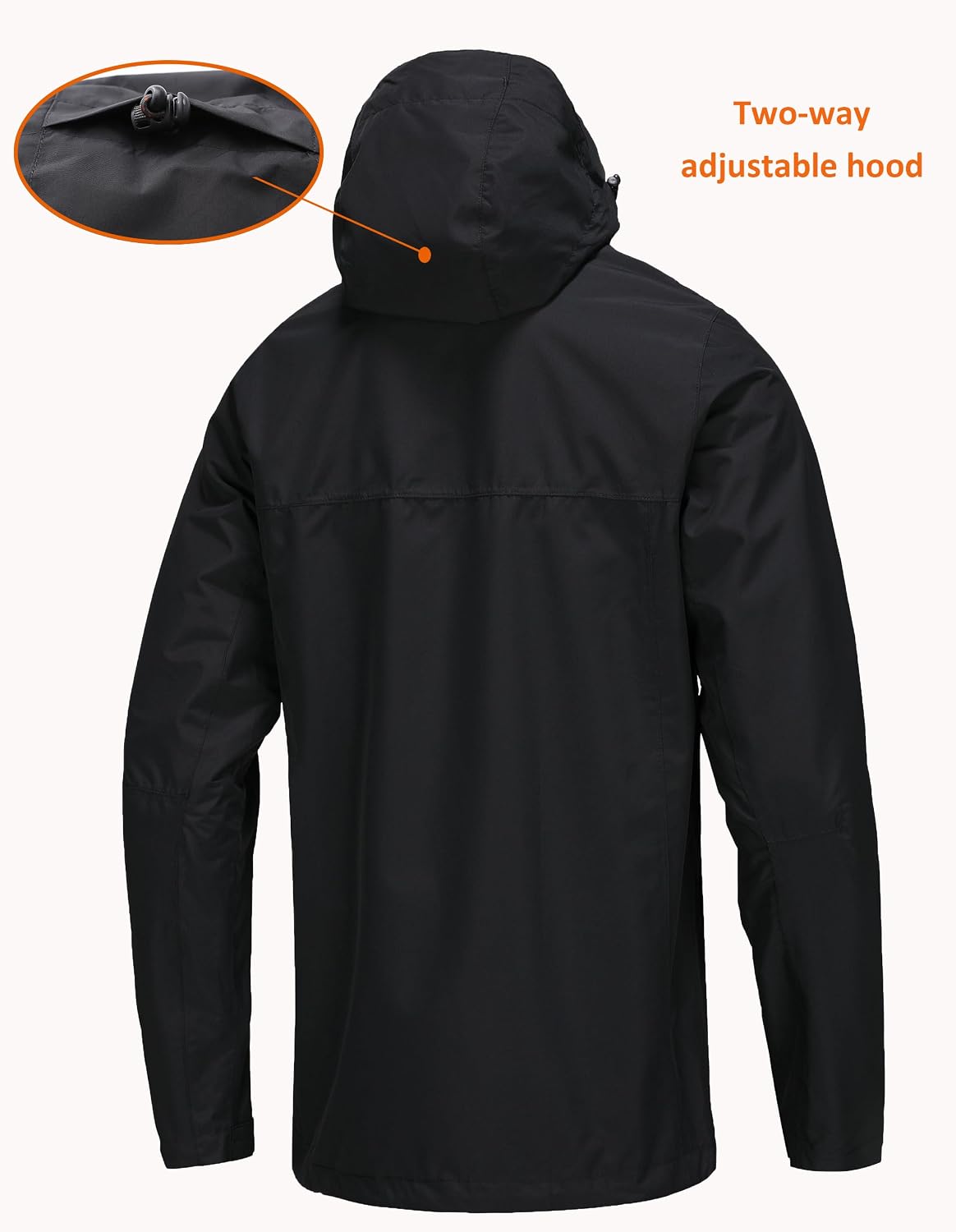 NORDIC OUTLAND Mens Lightweight Hooded Waterproof Rain Jacket Breathable Raincoat Shell for Outdoor Mountain Hiking