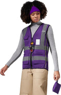 A-SAFETY High Vis Safety Vest for Women - Reflective Strips, Multi-Pockets, Zipper Closure