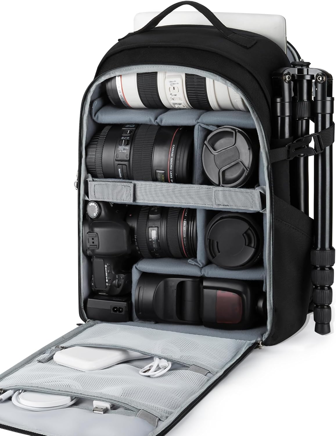 BAGSMART Camera Bag, Camera Backpack, DSLR SLR Camera Case Fits 13.3 Inch Laptop, Waterproof Photography Backpacks with Rain Cover Tripod Holder for Women Men, Pink