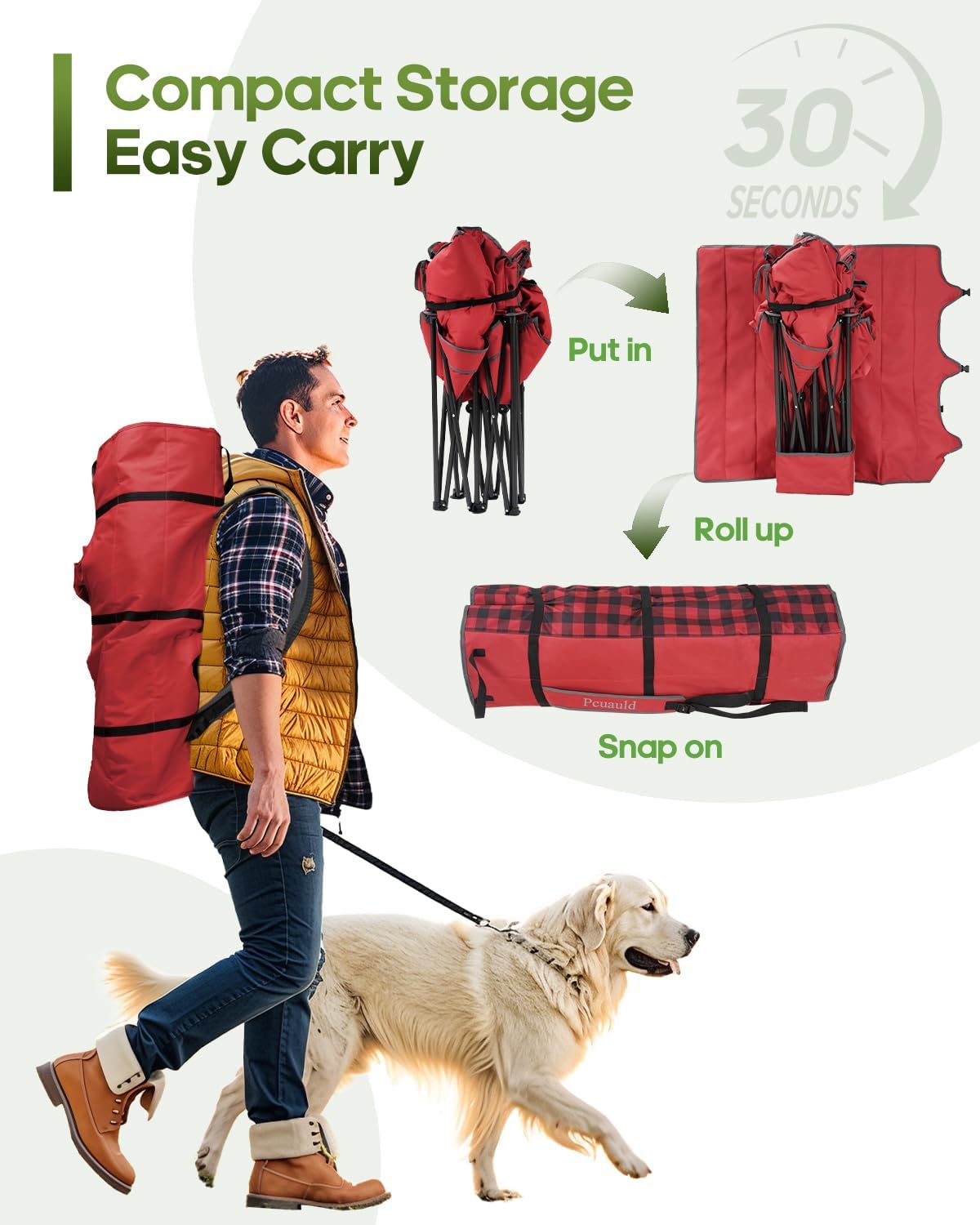 Heated Padded Double Camping Chair with 2 in 1 Carry Bag, 900LBS