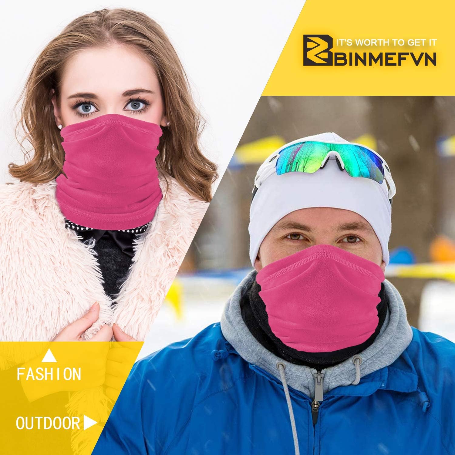 Fleece Neck Warmer Windproof Winter Neck Gaiter for Men Women