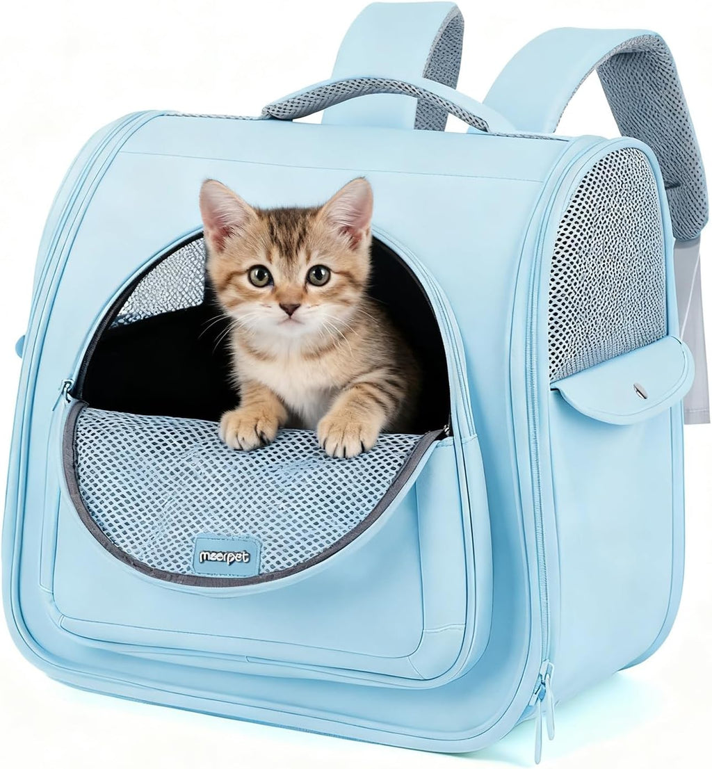 Cat Carrier Backpack,Large Space Animal Carrier Backpacks for Small Dogs Kitten and Medium Cats, Comfort & Safety,Design Reduces Pressure for Travel Outdoor and Vet Visits (Yellow)