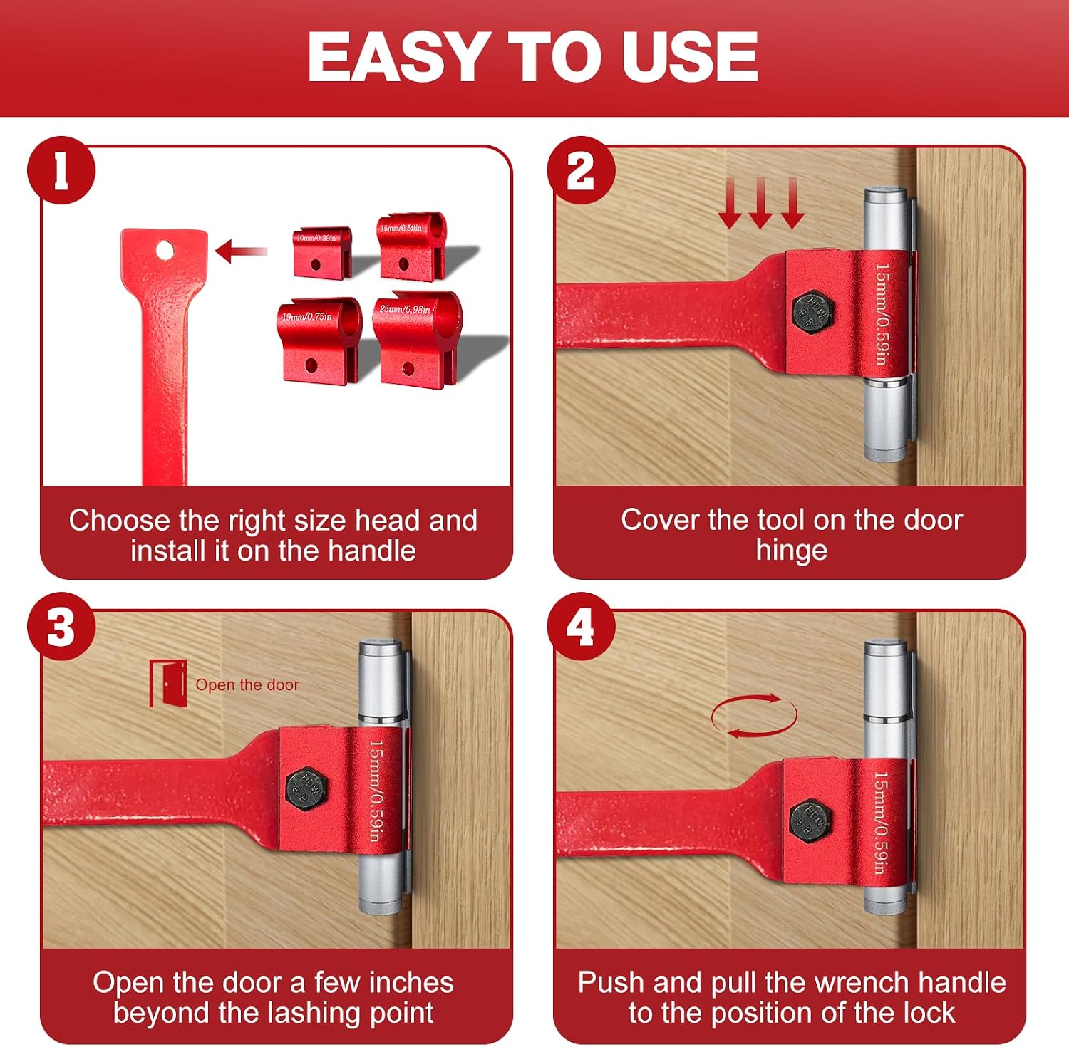 Vdsfand Door Hinge Adjustment Tool Multi-Size Hinge Gap Adjusting Wrench Kit Heavy Duty Door Hinge Repair Tool for Residential and Commercial Use