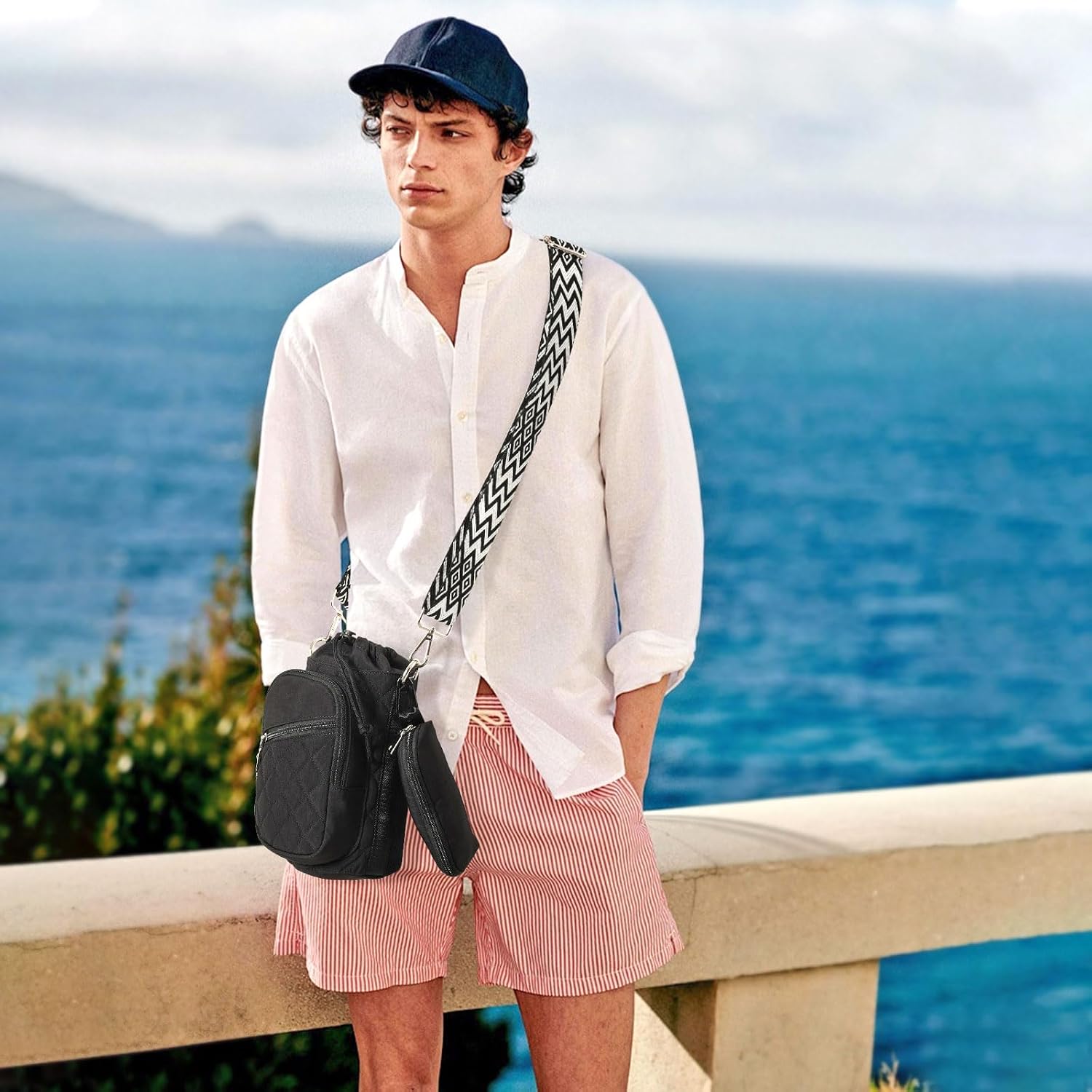 AGLOD Water Bottle Carrier Bag with Strap, Water Bottle Holder Crossbody Bags for Women Men for Walking, Hiking,Cycling