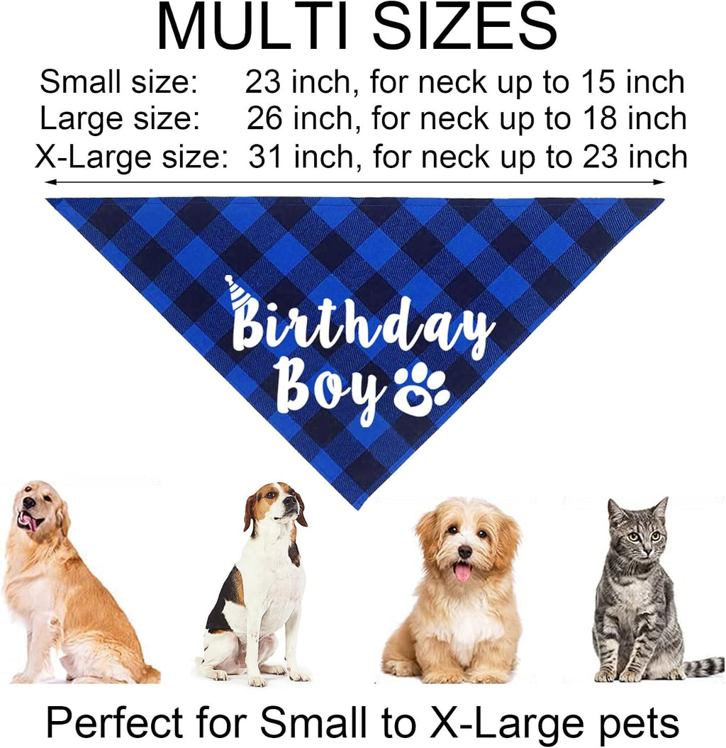 Dog Birthday Party Supplies, Multi Sizes Dog Birthday Hat with Numbers Bandana Bow Tie It’s My Bday Mother Puppers Sign Banner for Large X-Large Dogs Pets (X-Large, Blue)