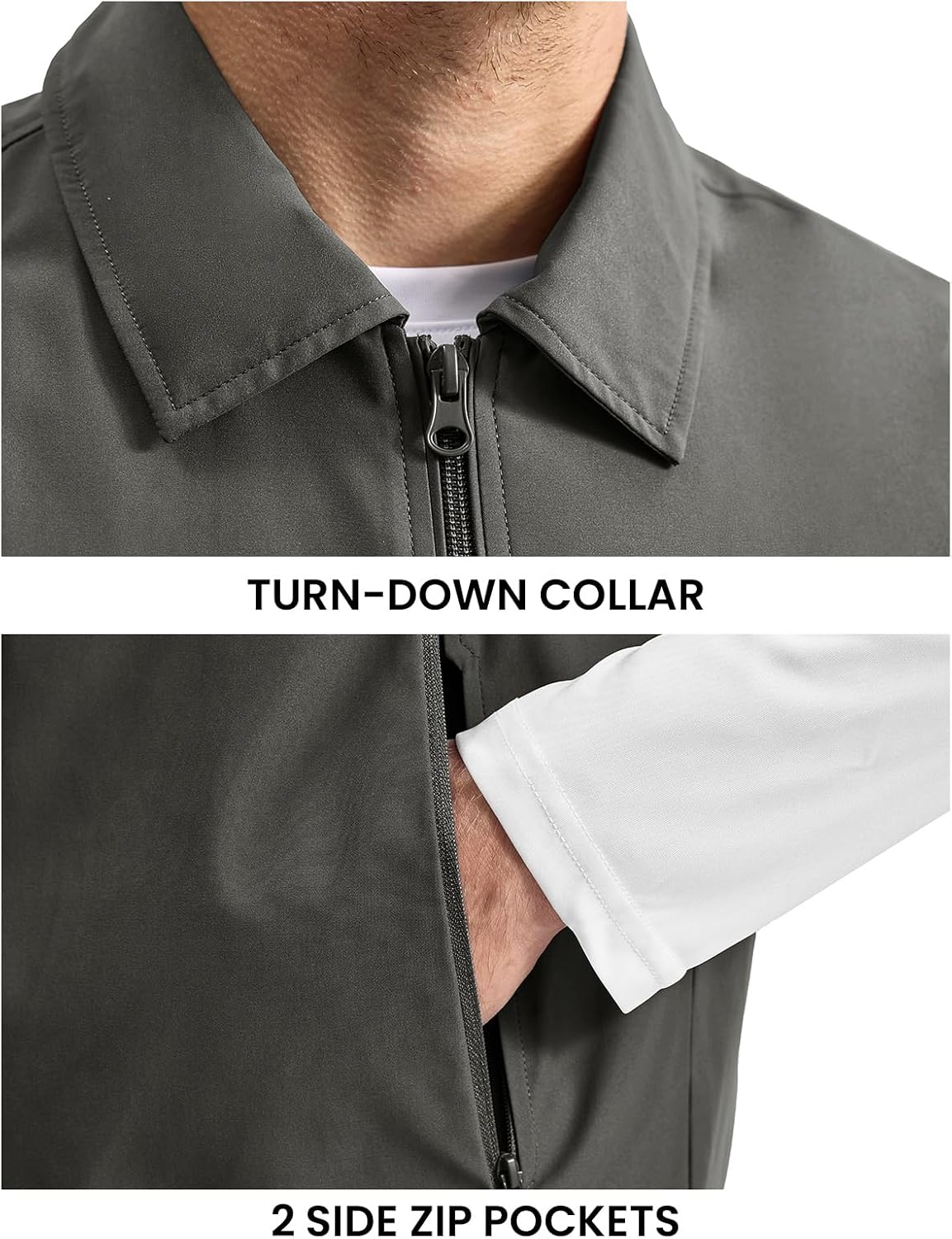 Rdruko Men's Golf Vest Lightweight Summer Casual Zip Windbreaker