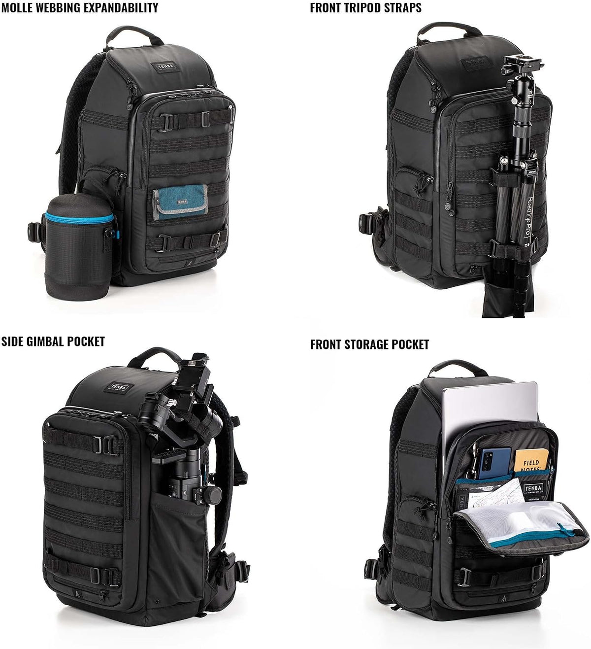 Tenba Axis v2 20L Camera Backpack for DSLR and Mirrorless cameras and lenses plus a 14-inch laptop – Black (637-754)