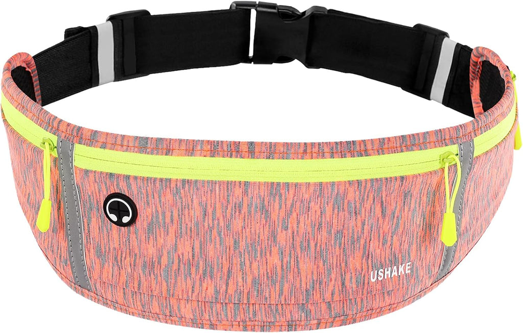 USHAKE Slim Running Belt, Bounce Free Fanny Pack Phone Holder