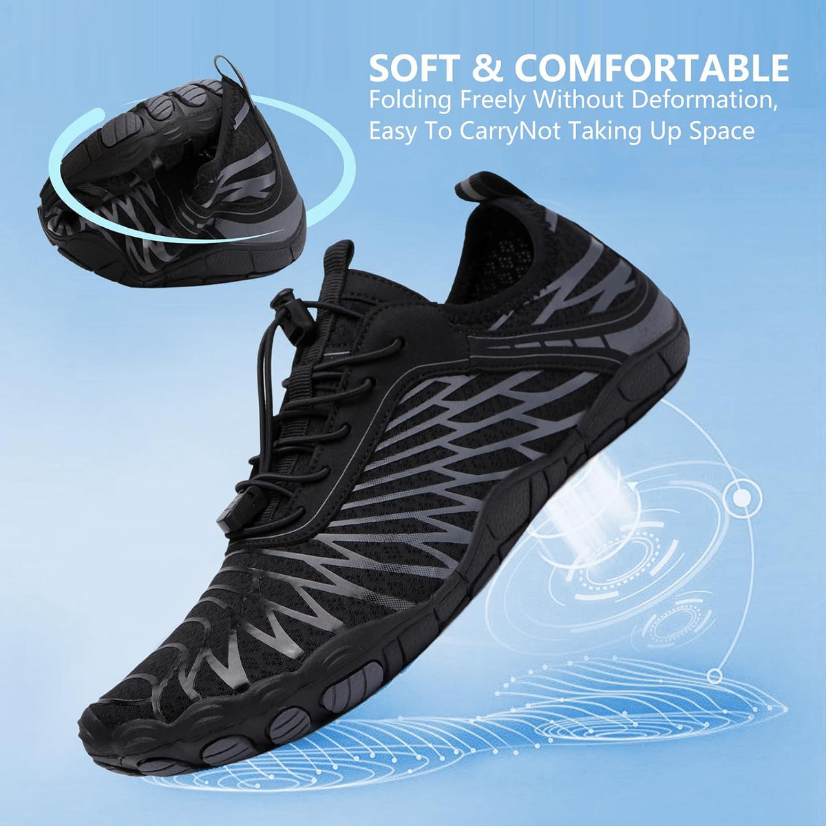 SIOSNETA Hike Barefoot Shoes for Women Men, Breathable Non-Slip Athletic Footwear, Wide Toe Water Shoes for Hiking, Non-Slip Neuropathy Shoes for Women Men, Grounded Comfort wear